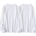 Cotton Heavyweight Long-Sleeved T-Shirt Pure Color Men and Women Same Style Spring & Fall Inner Wear Couple Style Bottoming Shirt