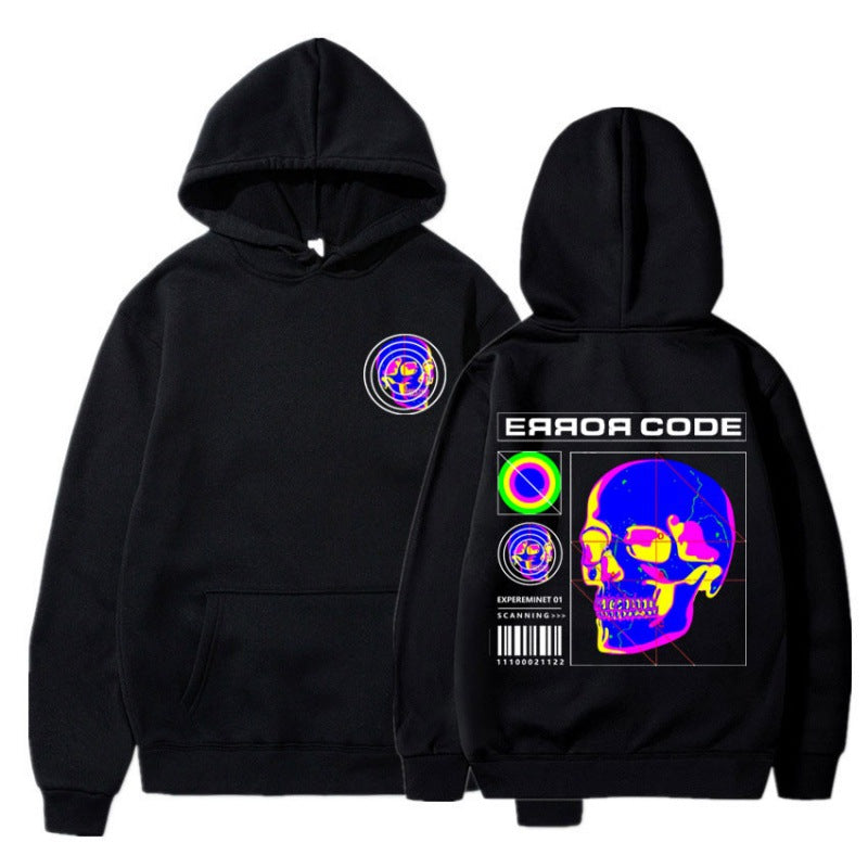 [Cross-border European Code] Skeleton Thermal Imaging Graphic Print Hoodie