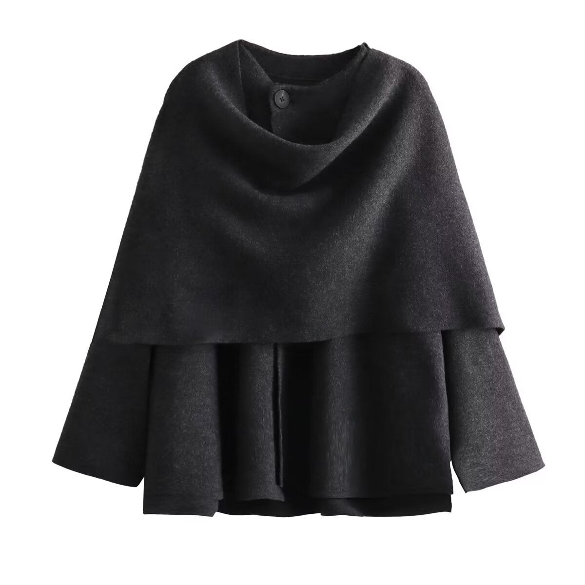 2024 New Winter Women's Clothing European and American Style Fashionable Asymmetrical Scarf Short Knitted Outwear Jacket