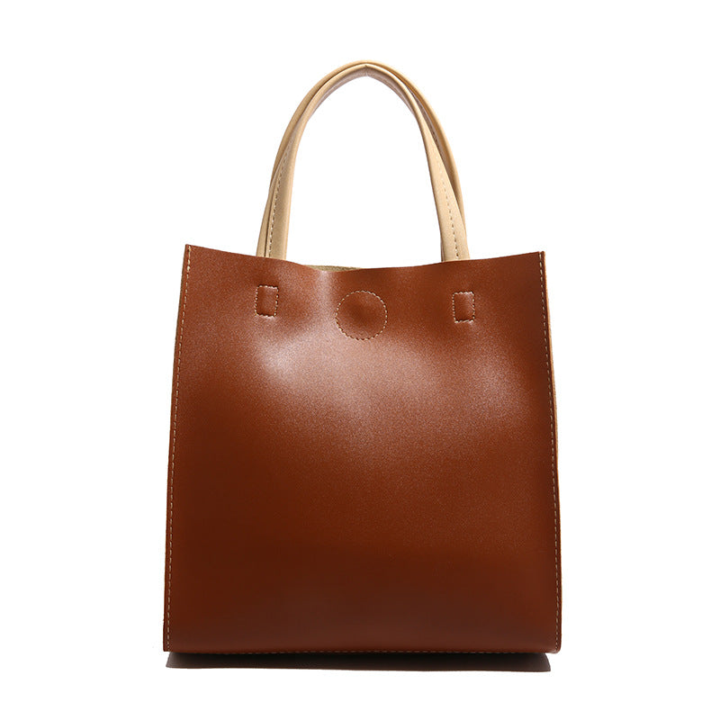 Popular Large Capacity Women's Bag Simple Western Style Trendy Commuter Handbag Texted Handbag Niche Tote Bag for Women