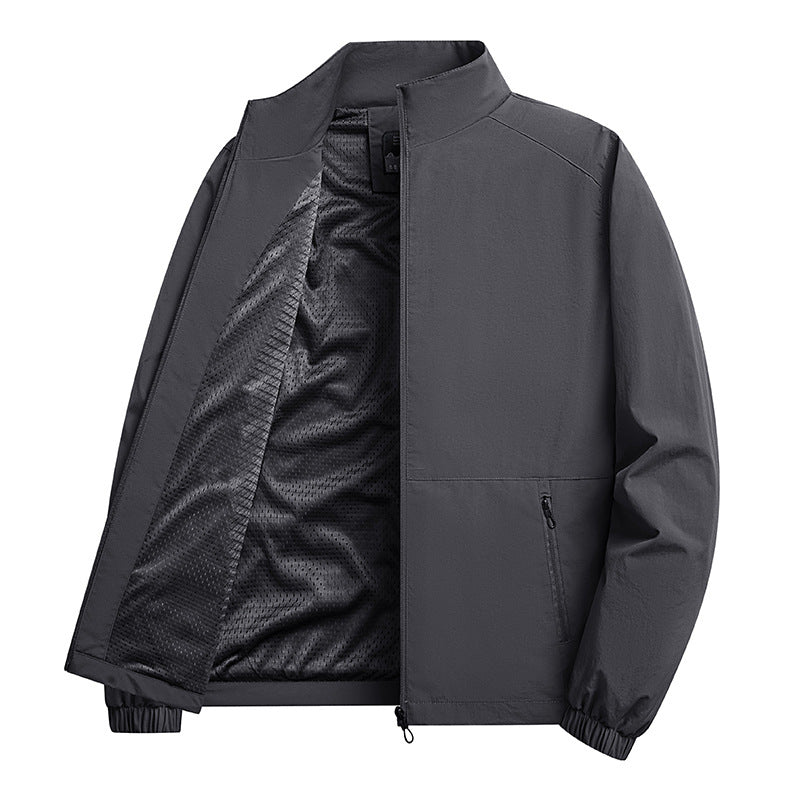 2024 Men's Coat Autumn New Middle-aged Outdoor Casual Coat Dad Top Collar Jacket