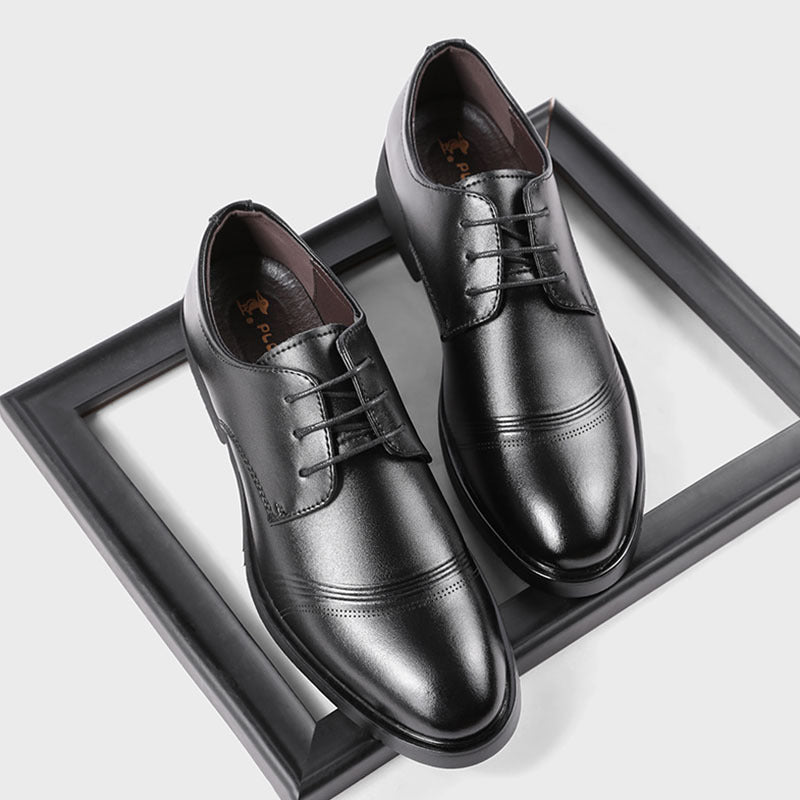 2025 Spring and Autumn Formal Business Men's Height Increasing Leather Shoes Invisible Height Increasing 6cm Men's Shoes Single Shoes Men's Wedding Shoes