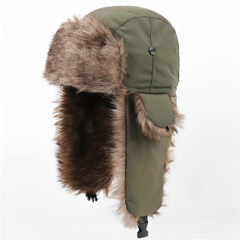 Autumn and Winter Camouflage Lei Feng Hats for Men and Women, Outdoor Cycling Windproof and Cold-Proof Ski Hats, Thickened Ear Protection Hats, Cross-Border