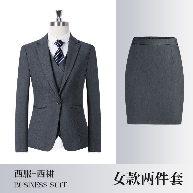 High-End Women's Suit Black Women's Suit Business Formal Gray Professional Women's Pants Suit Blue Haze Blue