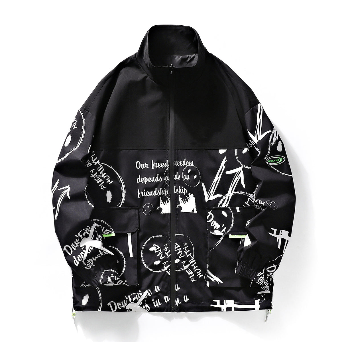 Weft Jacket Men's Coat Spring 2022 New Arrival Fashionable Loose National Trendy Handsome Printed Men's Jacket for Teenagers and Students