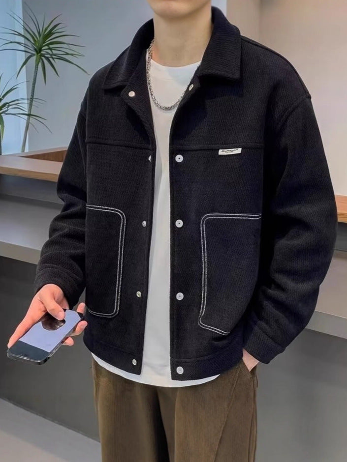 Spring and Autumn 2025 New Men's Jackets Trendy Handsome Versatile Casual Lapel Jackets