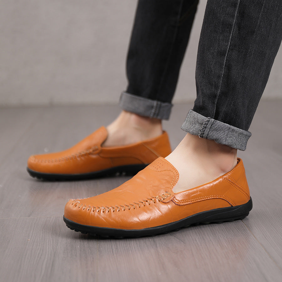 Men's Leather Shoes, Slip-On Loafers, Driving Shoes, Soft Surface, Men's Casual Leather Shoes, Non-Slip and Wear-Resistant