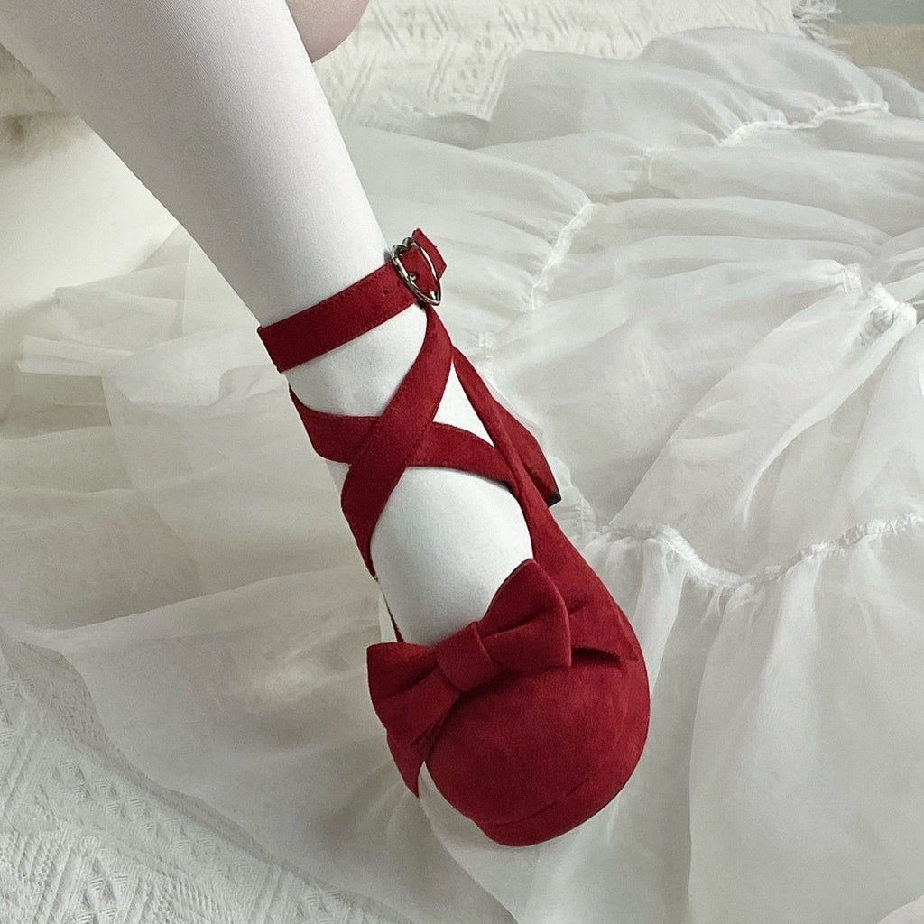 girls New Thick Pine Cone High Heels with Double Waterproof Platform, Height-Increasing, Elegant, Artistic, Sweet, Original Women's Shoes