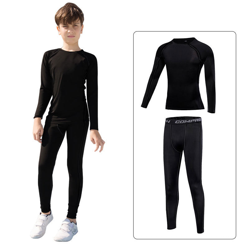 Children's Basketball Suit Warm Tights Training Bottoming Boys Sportswear Children's Quick-Drying Sports Suit