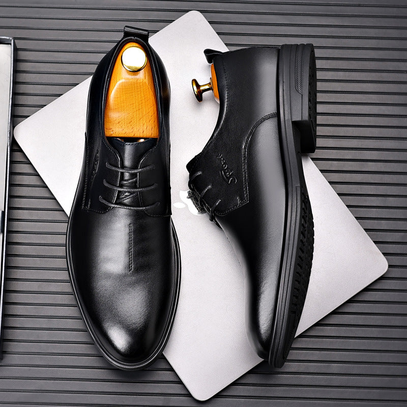 First layer cowhide men's business formal wear leather shoes leather commuter men's shoes administrative enterprises and institutions work leather shoes men