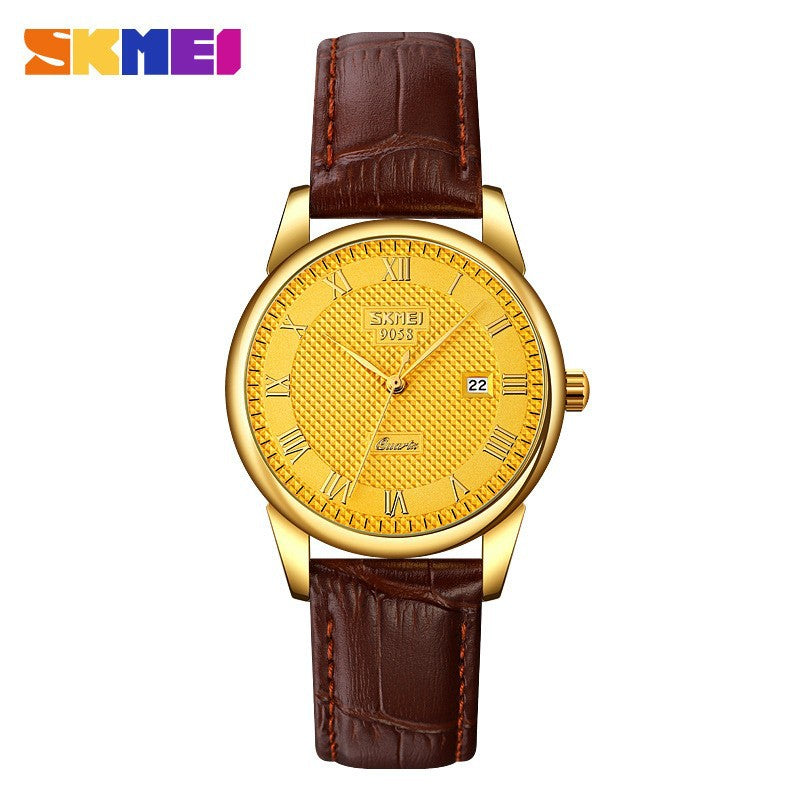 Time beauty skmei classic retro casual business temperament calendar watch men and women couples waterproof watch wholesale