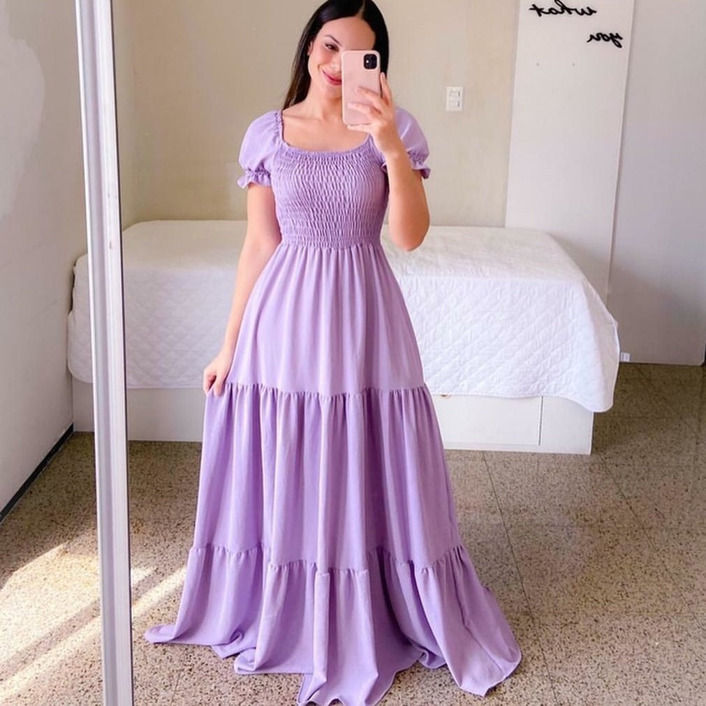 Cross-Border New Spring and Summer European and American Clothing Dress One-Shoulder Floral Off-Shoulder Long Color Fairy Skirt