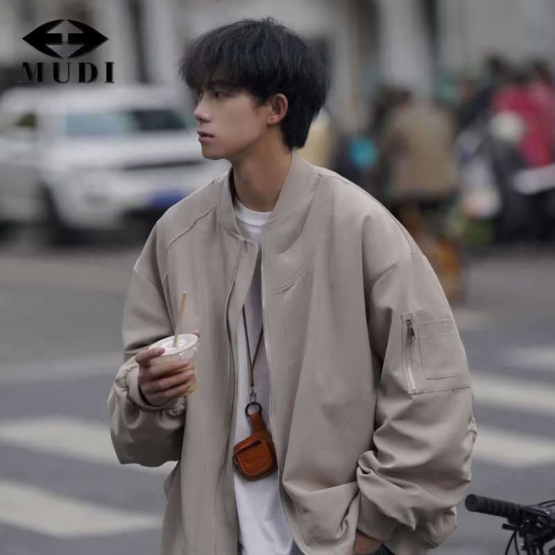 Coat Men's Autumn American Style vintage Fashion Brand Retro High-end Men's Loose Bomber Jacket Work Wear