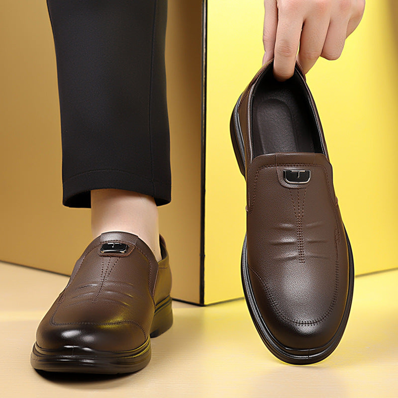 Men's Leather Shoes Trendy 2026 New Versatile Casual Shoes for Middle-Aged and Elderly Men, Dad Shoes, Business Formal Shoes