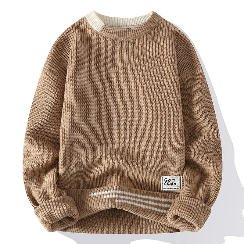 2024 autumn and winter new sweater boys Korean trend sweater base shirt casual round neck sweater men's wholesale