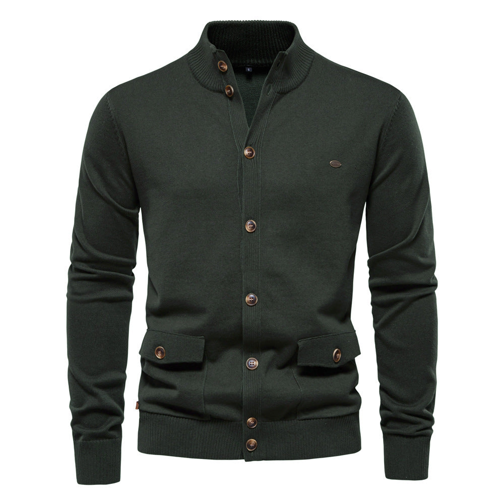 European and American Men's Sweaters, Men's Cardigans, Business Casual Autumn and Winter 2024 Cross-Border New Tops, Pure Color, High Quality