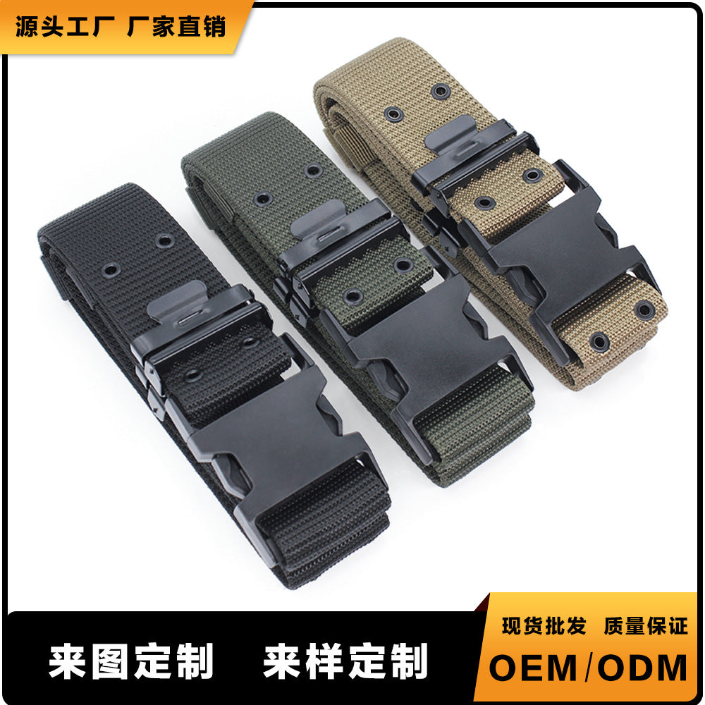 5.5cm Men's Nylon Training Belt Canvas Woven Tactical Waist Cover Multi-functional American-style s Outer Belt Men's Belt