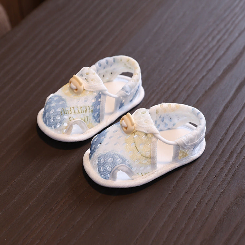 Men's and Women's Baby Sandals Ultra-Thin Summer Mesh Breathable Toddler Shoes Anti-Falling Soft Sole Front Shoes 3-6-12 One Year Old