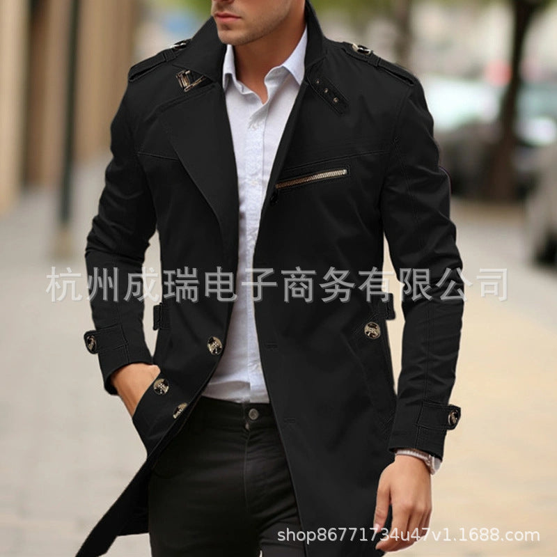 Independence War New European Size Men's Single-Breasted Windbreaker Jacket Outdoor