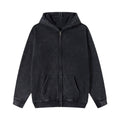 Cross-border American-style Heavy High Street Washed Old Cardigan Hoodie Sweater Men's and Women's Loose Retro Hoodie Coat Autumn