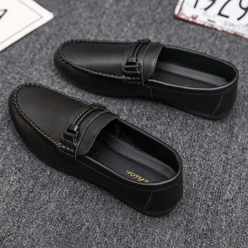 High-End Formal Summer Soft-Soled Business Work Waterproof Lightweight Leather Men's Loafers Men's Thick-Soled Breathable Shoes