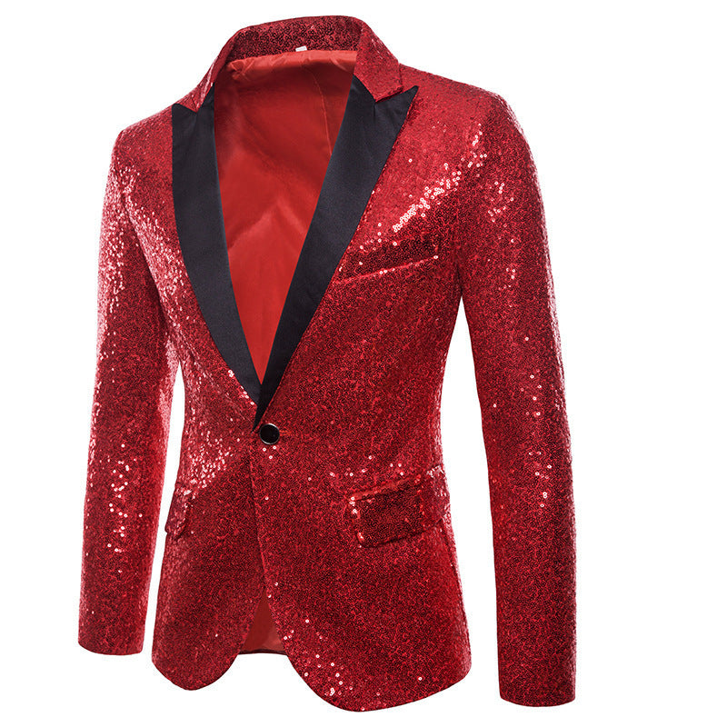 European and American Performance Suits, Gold Sequin Suits, Korean Suits, Nightclub Men's Clothing, Host Emcee Studio Jackets