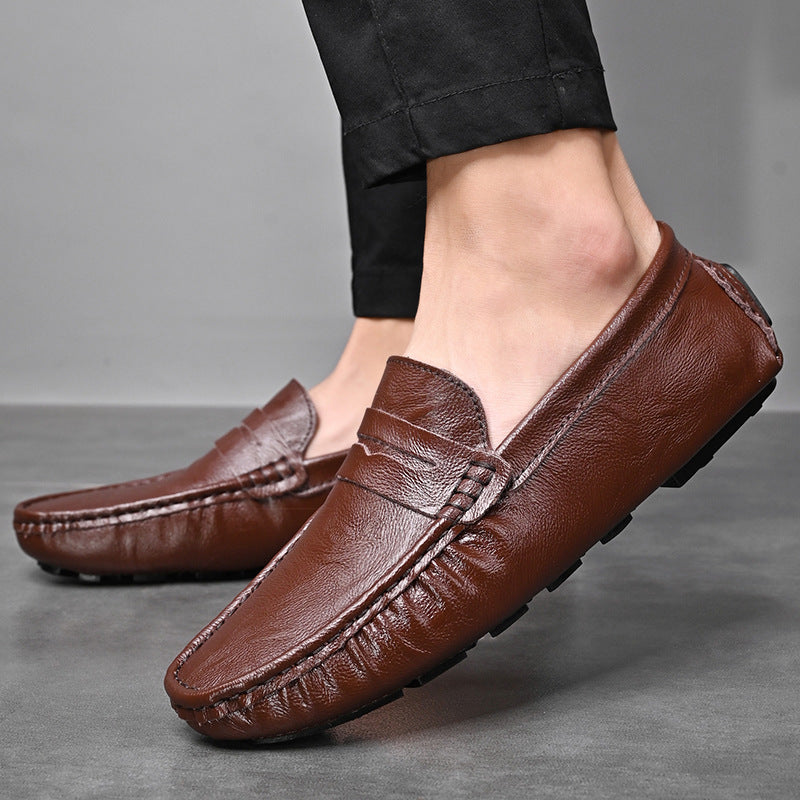 Men's Loafers Size 45 Extra Large Leather Shoes with Soft Soles, Size 46 Casual, Size 47 Soft Leather Men's Shoes, Spring 2026 New Model