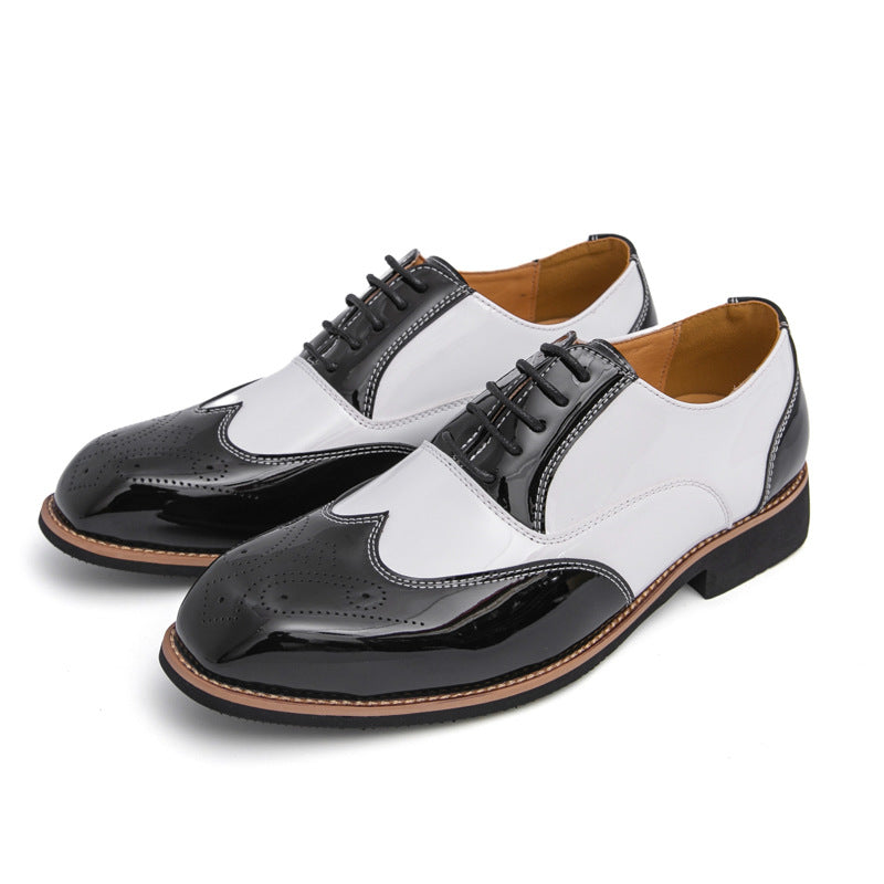 Men's Leather Shoes Cross-Border Large Size New Style Business Formal Shoes Fashionable Men's British Style Gentleman Leather Shoes Men's Wedding Shoes
