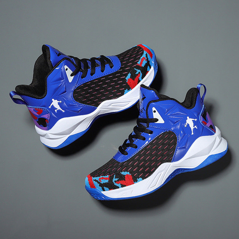Boys' Shoes 2026 Spring New Model Kidsren's Non-Slip Wear-Resistant Basketball Shoes Mesh Breathable Boys' Sports Training Shoes