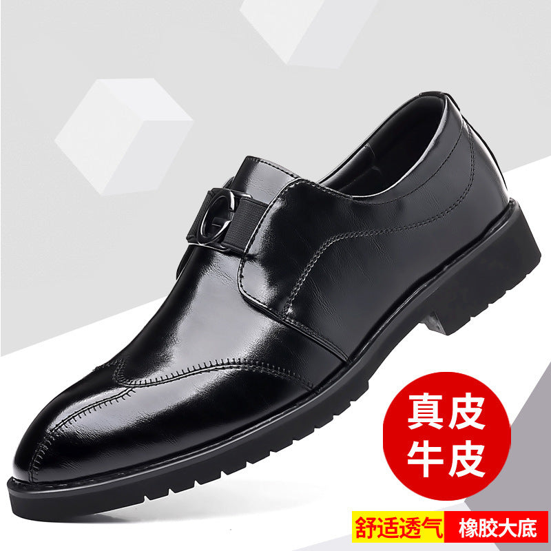 Business Formal Men's Leather Shoes Casual Spring and Autumn Men's Shoes Breathable British Pointed Toe Wedding Shoes