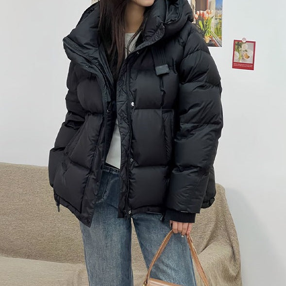 Women's Cotton Jacket 2026 Fashionable New Autumn and Winter Short Puffer Jacket Korean Style Fleece-Lined Thickened Warm Hooded Coat