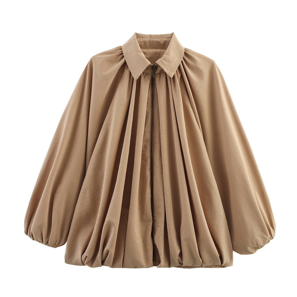 Cross-Border Women's Clothing 2026 Autumn and Winter European and American Fashion Loose Lapel Puffy Bomber Jacket for Women X5048