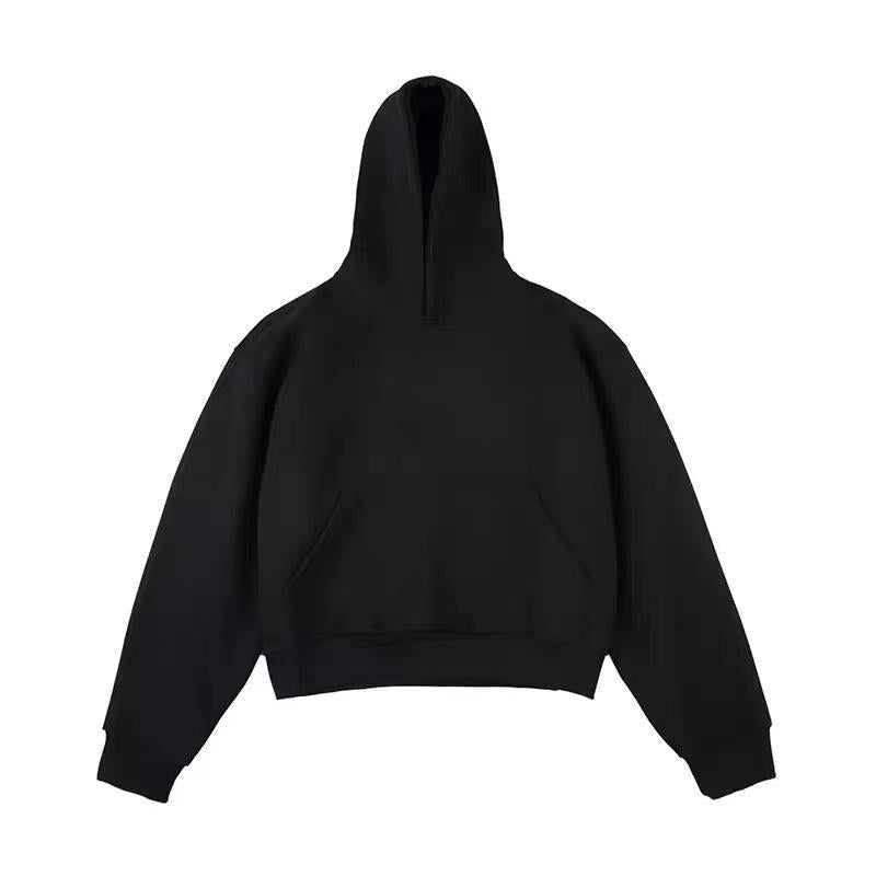 Short Chinese Cotton Composite Silver Fox Velvet Hoodie CLEANFIT Couple's Hoodie Custom Embroidered LOGO