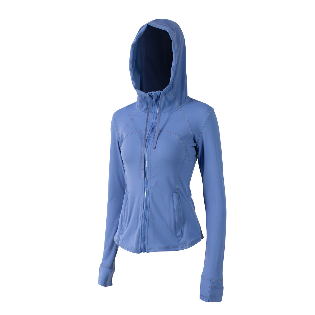 Autumn Yoga Clothing Hooded Fitness Hoodie Quick-drying Jacket Slim-fit Double-sided Scrusted Nylon Breathable Women's Sports Jacket