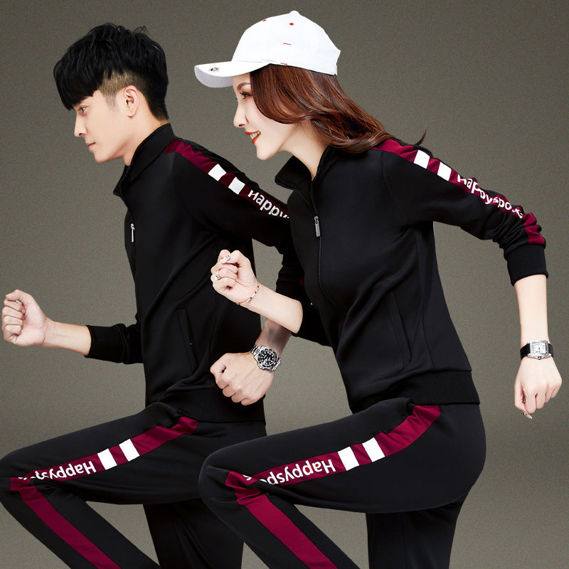 Sports suit Men's Spring and Autumn New Men's and Women's Sportswear Couple Clothes Running Clothes Casual Loose Two-piece School Uniform Set