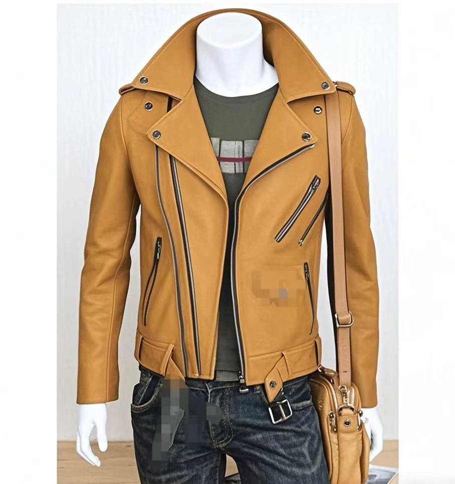 Manufacturer Autumn and Winter New Men's Leather Jackets Washed Motorcycle Men's Leather Jackets New Fashion Clothing Wholesale