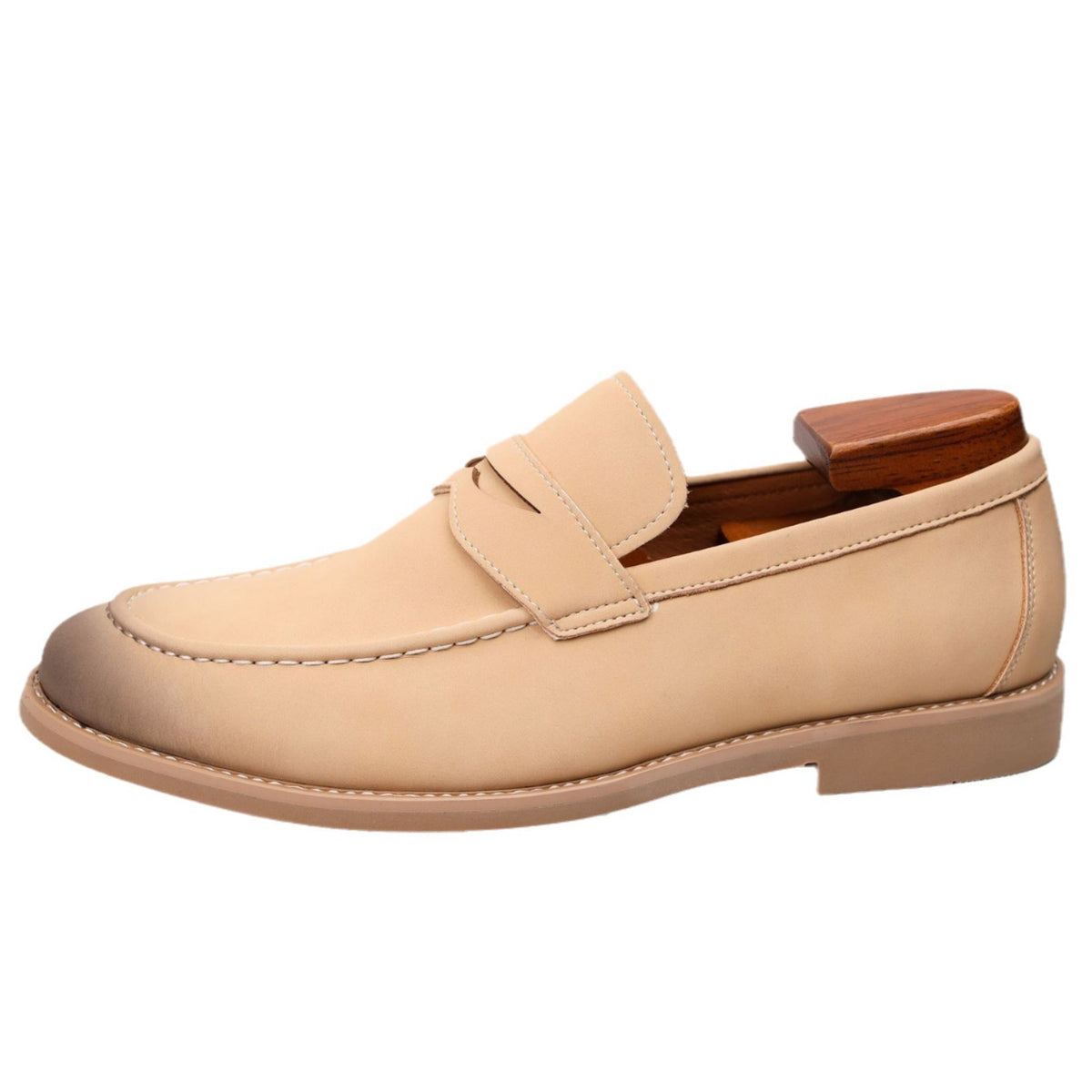Light-colored Loafers Men's Casual Leather Shoes Men's British-style Business Genuine Leather Shoes Anti-velvet Fashion Cross-border plus size