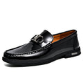 Amazon Large Size 47 Cowhide Loafers Men's Mirror Glossy Plaid Embossed British Casual Business Slip-On Leather Shoes