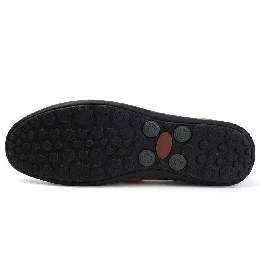 Men's Leather Shoes, Slip-On Loafers, Driving Shoes, Soft Surface, Men's Casual Leather Shoes, Non-Slip and Wear-Resistant
