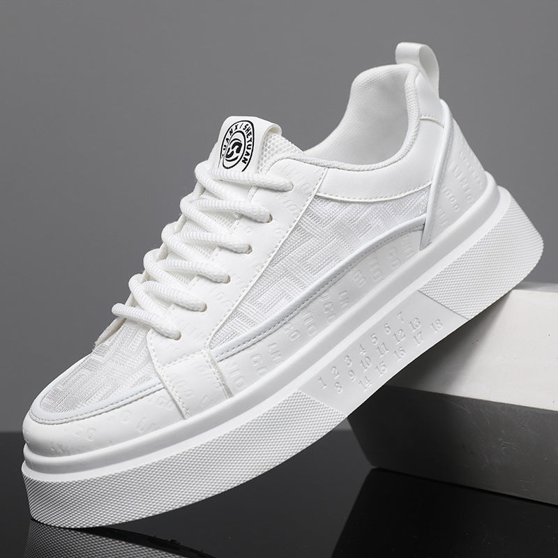 White Sneakers for Men 2026, Men's Mesh Shoes, Breathable Casual Sneakers, Trendy Men's Sports Shoes, Men's White Shoes