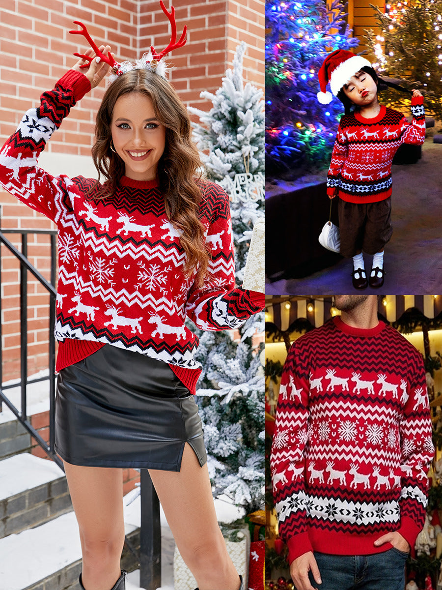 Amazon's Hottest Little Snowflake Christmas Sweater 2025 Autumn and Winter Casual Couple Wear Christmas Round Neck Sweater