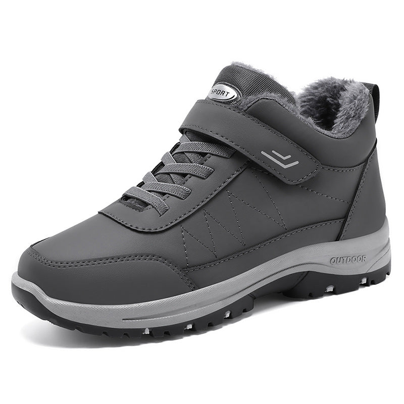 Shoes Men's Cotton Shoes Winter Thickened Velvet Outdoor Casual Snow Boots Velcro Walking Shoes Men's and Women's Same Style Dropshipping