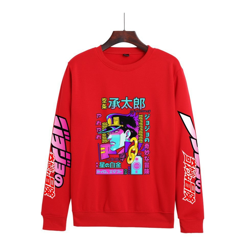 Cross-border Hot Hoodie JOJO's Wonderful Adventure Popular Printing Casual Men's and Women's Round Neck Sweater Autumn and Winter Fashion Spot