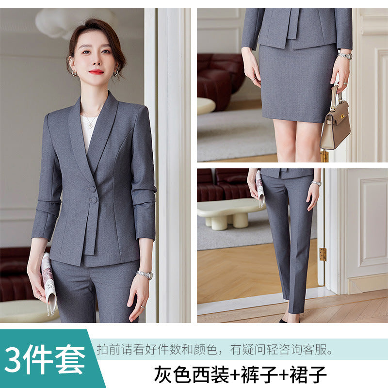 High-end suit suit women's 2023 new business wear temperament goddess style suit jacket formal wear teacher work clothes