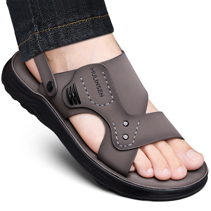 Summer Sandals Men's Non-slip Soft Sole New High-grade Thick Sole Wear-resistant Driving Outfit Dual-use Beach Sandals for Men