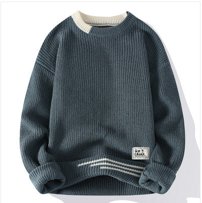 2024 autumn and winter new sweater boys Korean trend sweater base shirt casual round neck sweater men's wholesale