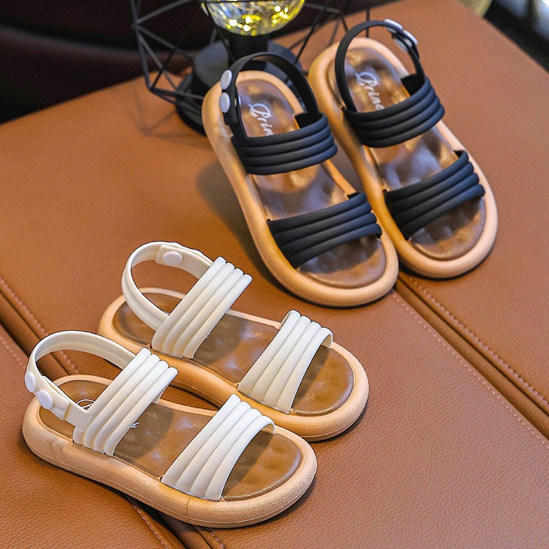 Children's Girls' Sandals Open Toe Elegant Summer New Fashion Korean Princess Student Cute All-match Western Style Sandals