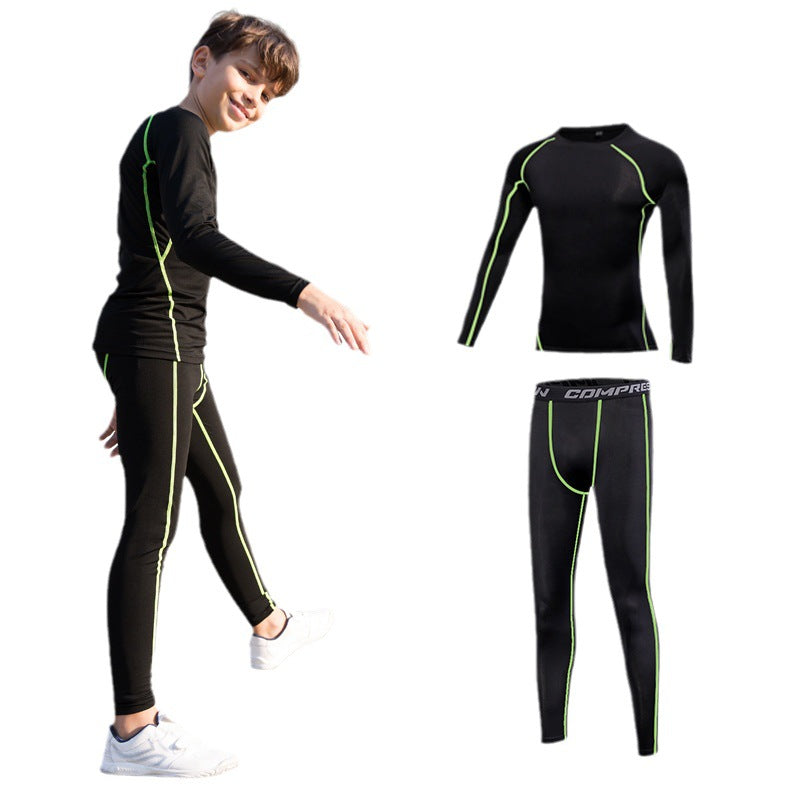 Children's Basketball Suit Warm Tights Training Bottoming Boys Sportswear Children's Quick-Drying Sports Suit
