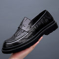 2023 spring men's shoes breathable leather legged loafers thick-soled business men's casual leather shoes tide shoes wholesale
