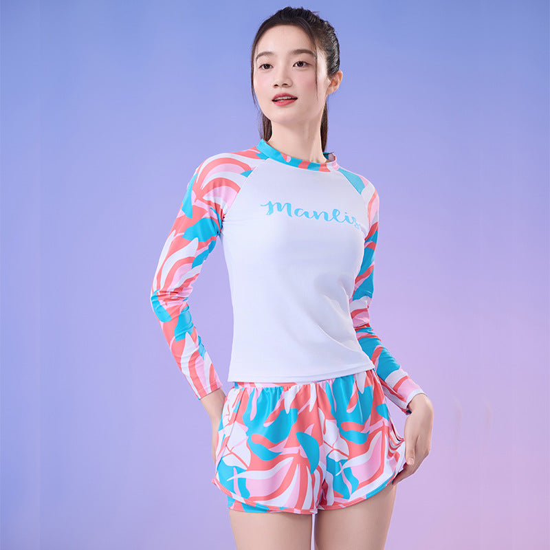 2025 New Long Sleeve Sun Cover Slimming Conservative Swimming Pool Special Swimwear Women Swimwear Hot Spring Yoga